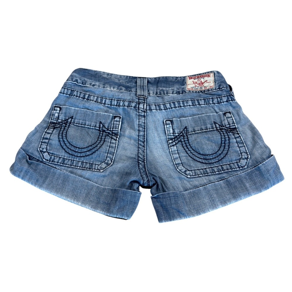 VINTAGE RARE True Religion Sammy Short Sz 27 Low Rise Y2K Vintage Casual - Picture 2 of 12